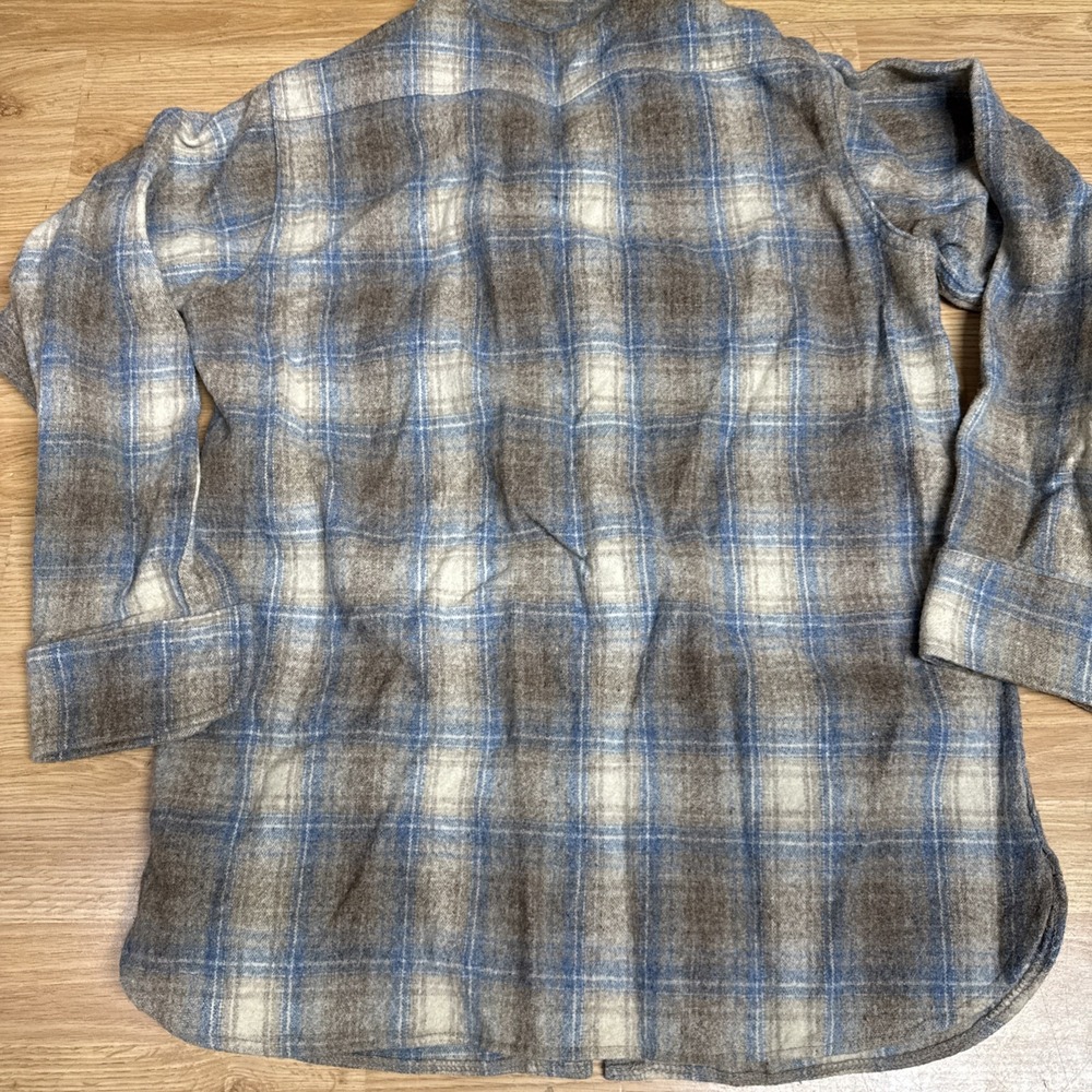 Vintage Amana Woolen Mill Mens Medium Plaid Wool Button Down Long Sleeve Shirt - Picture 7 of 7